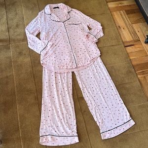 kate spade new york Long Pajama Set - Pink Lips, XS